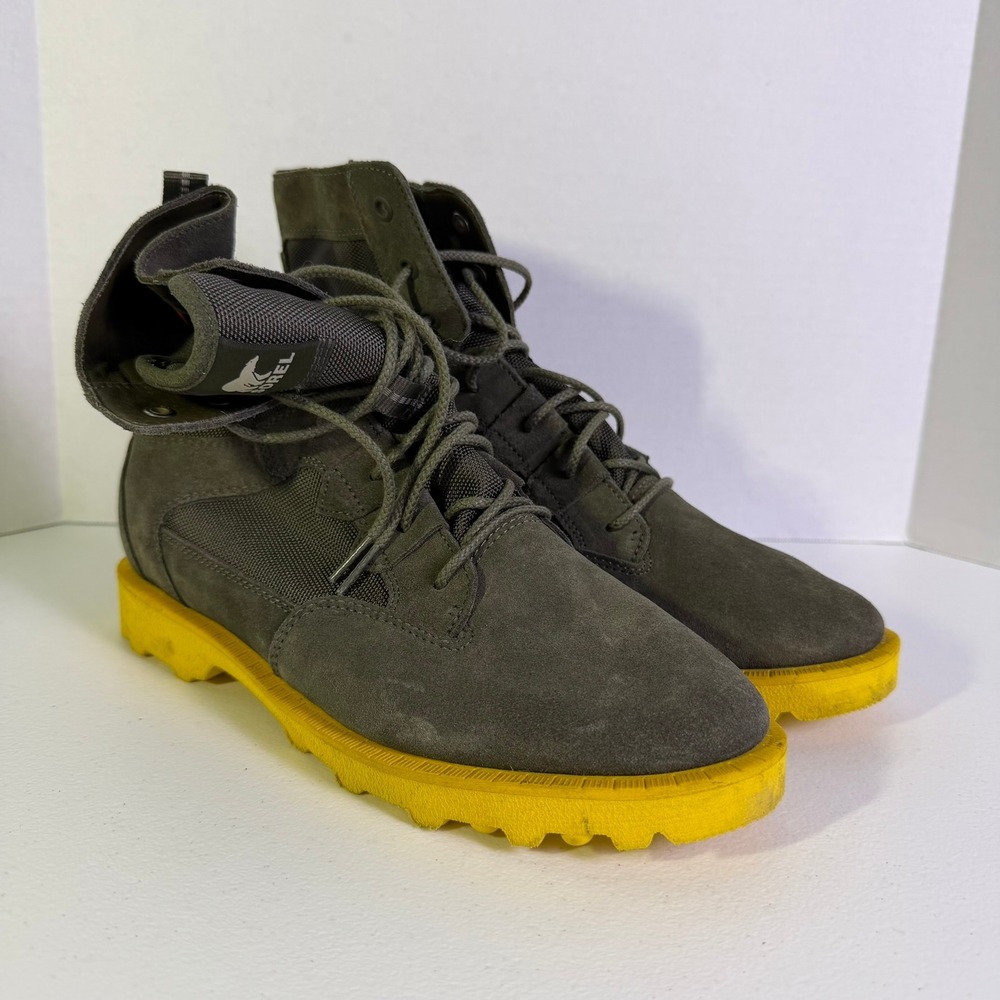Sorel Caribou X Boot Lace Waterproof Olive Green Yellow NM4496-326 Mens 9